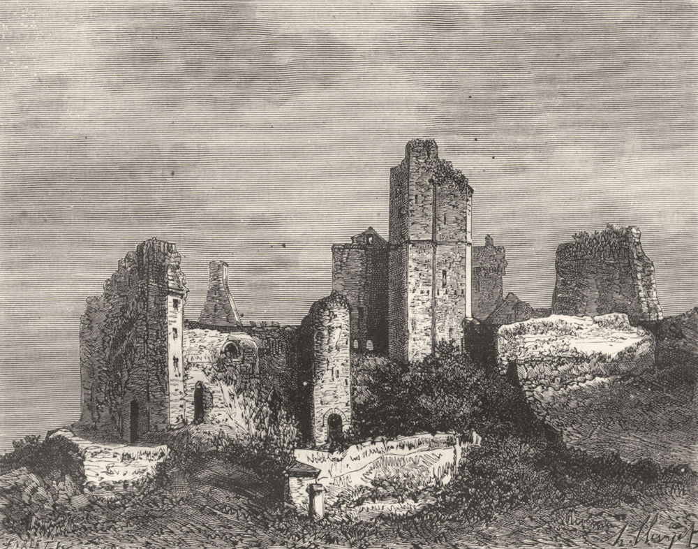 HAUTE-VIENNE. Chateau de Chalusset 1884 old antique vintage print picture